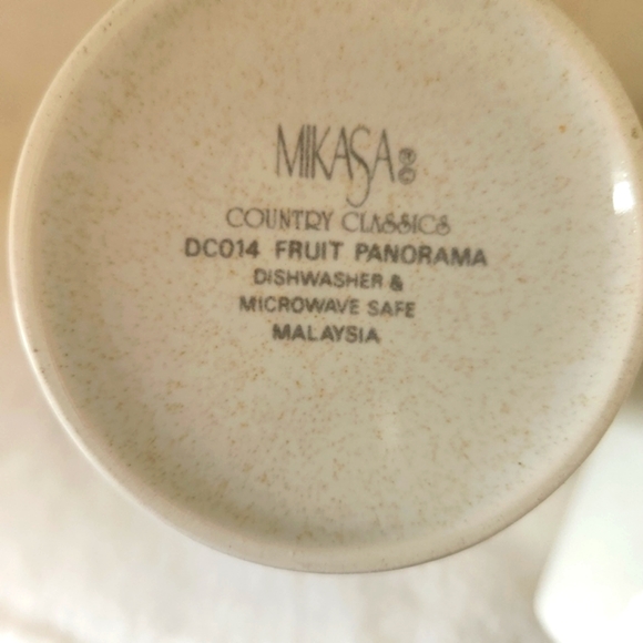 NWOT MIKASA Country Classics Fruit Panorama Cappuccino Coffee Mug Tea Cup Set - Picture 5 of 15